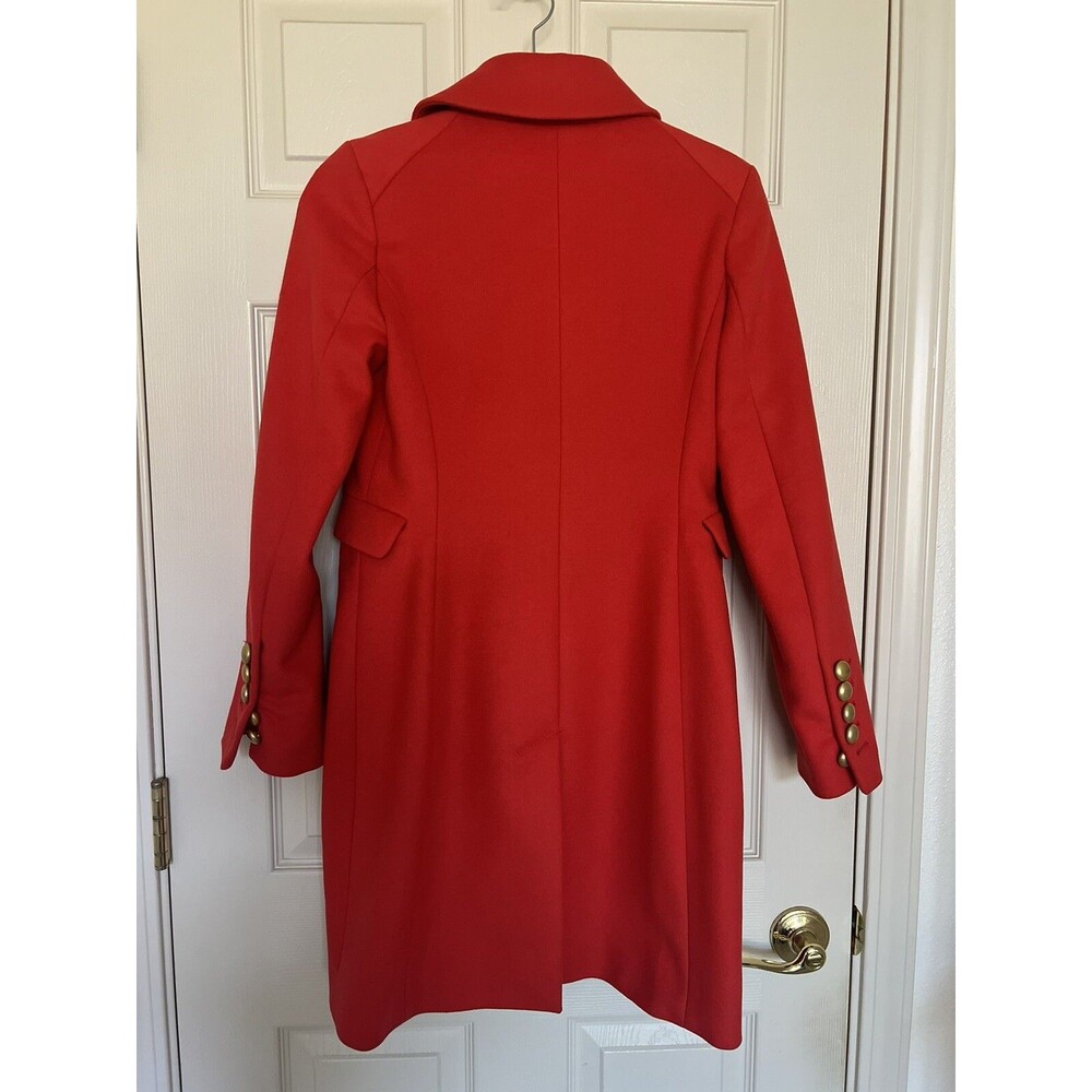 Marc by Marc Jacobs Tomato Red Wool Coat Sz 0 Tailored Statement Long Jacket - Picture 7 of 14
